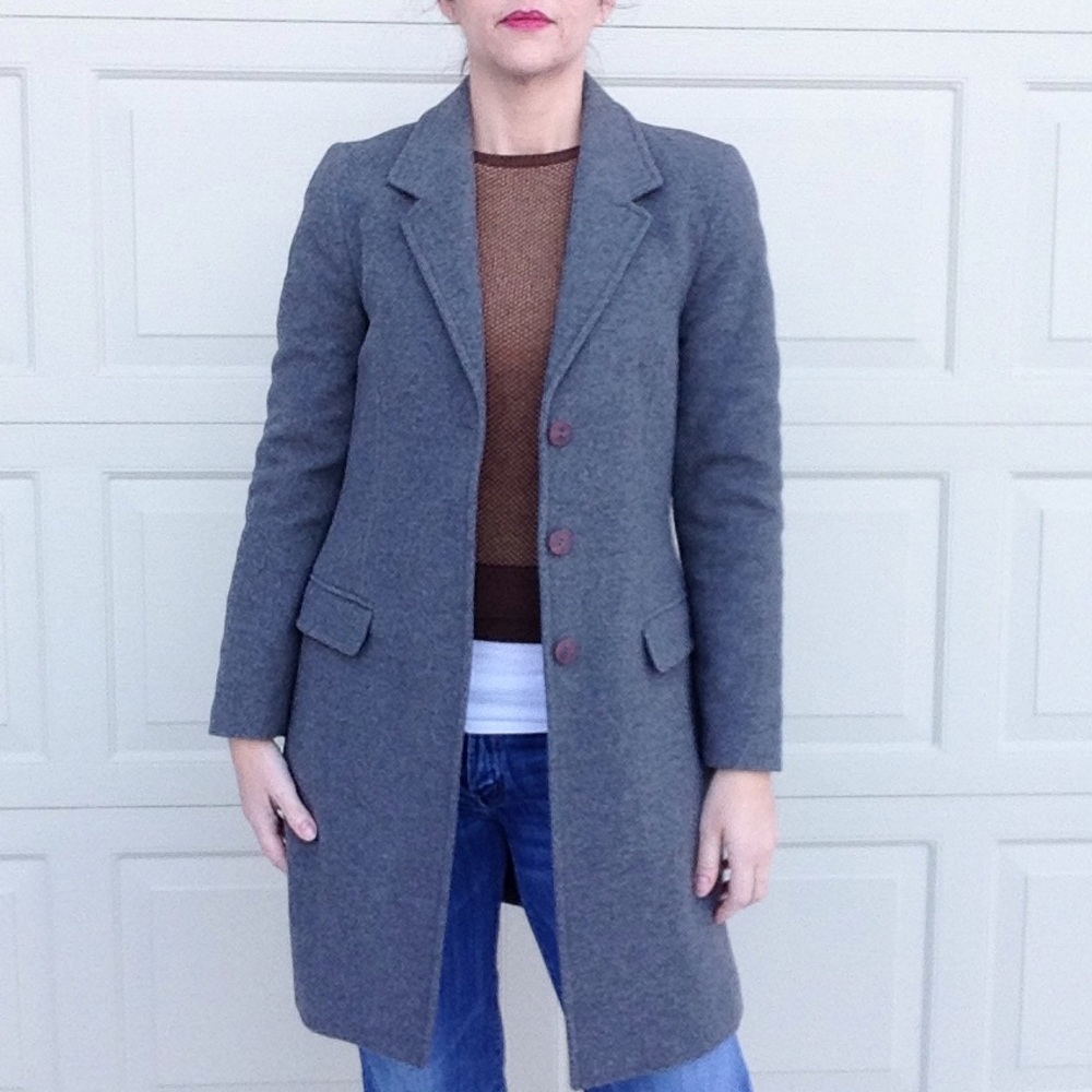 Y2K era COUNTRY SHOP cashmere blend car coat 2 4